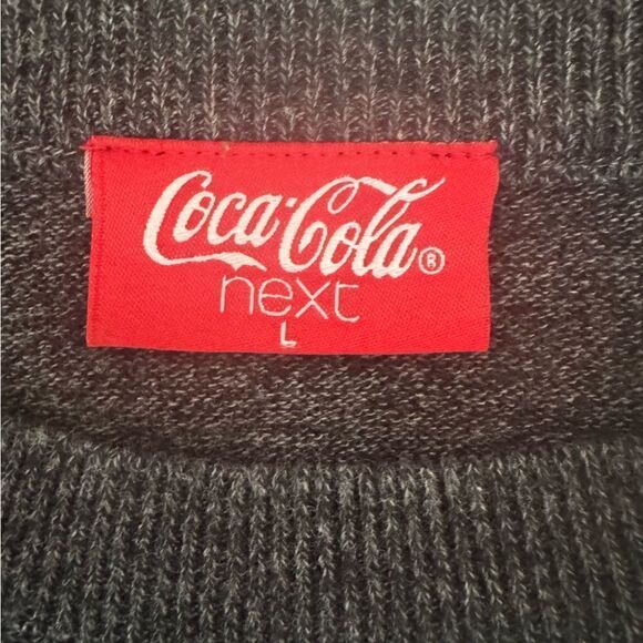 Coca-Cola “Holidays Are Coming” Christmas Truck Gray Sweater Size Large L Y2K - Picture 7 of 9